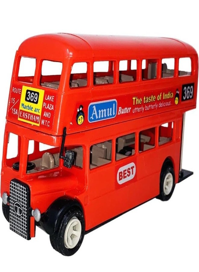 COLLEN ARRAY Double Decker Bus Toy for Kids|Pullback Action Feature|Realistic Model|Pack of 1 Bus, red color-29 - Image 1